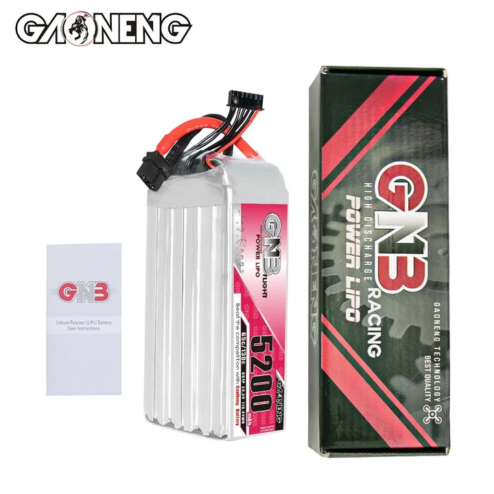 GAONENG GNB 5200mAh 6S1P 22.8V 65C Lipo Battery For X8 FPV 10inch Xclass FPV Drone 1/7 1/8 Scale Vehicles RC Car Boat UAV