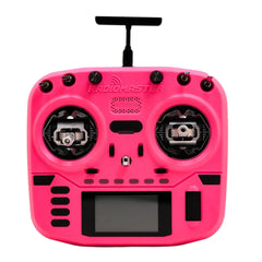 Pink RadioMaster Boxer Crush transmitter, front view