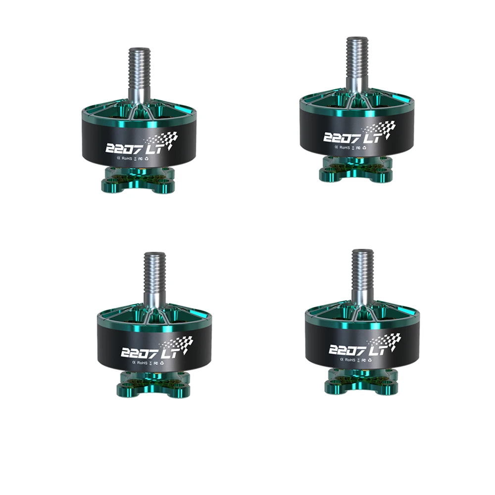 4Pcs VCI Vulcan 2207 LT 2160KV FAI World Champion Motor Green Red Low Energy Consumption 14524RPM 24V Drone Racing Motor