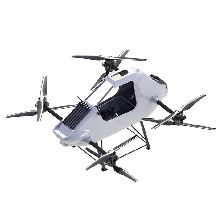 Cloud World eVTOL Manned Rescue Drone — 100kg Payload, 50+ km/h, Pure Carbon Fiber, Search & Rescue