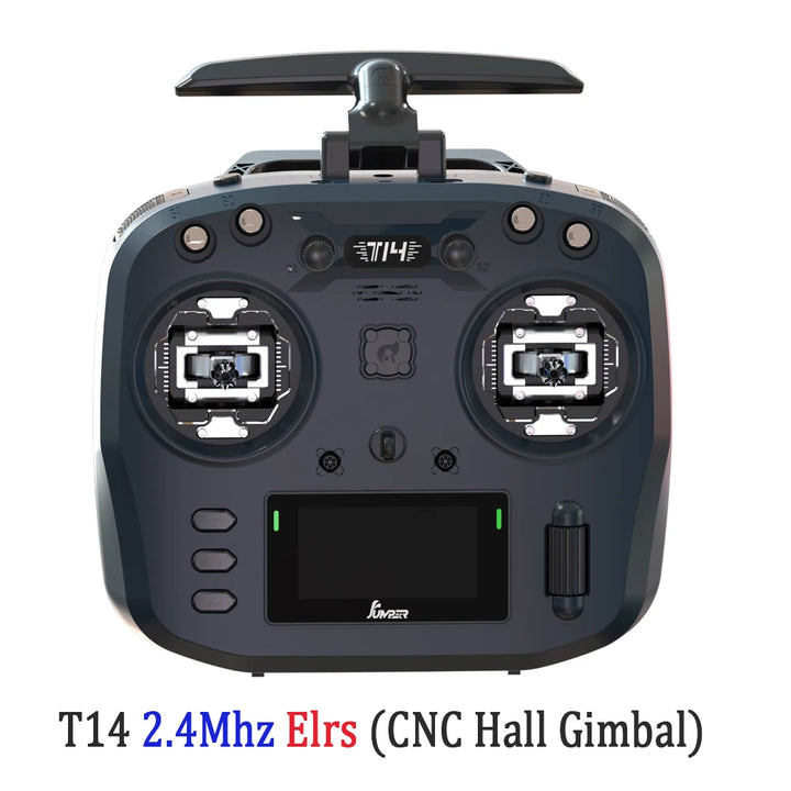 Jumper T14 ELRS RC Radio Transmitter 1W — 2.4GHz or 915MHz, CNC Hall Gimbals, OLED, Foldable Antenna