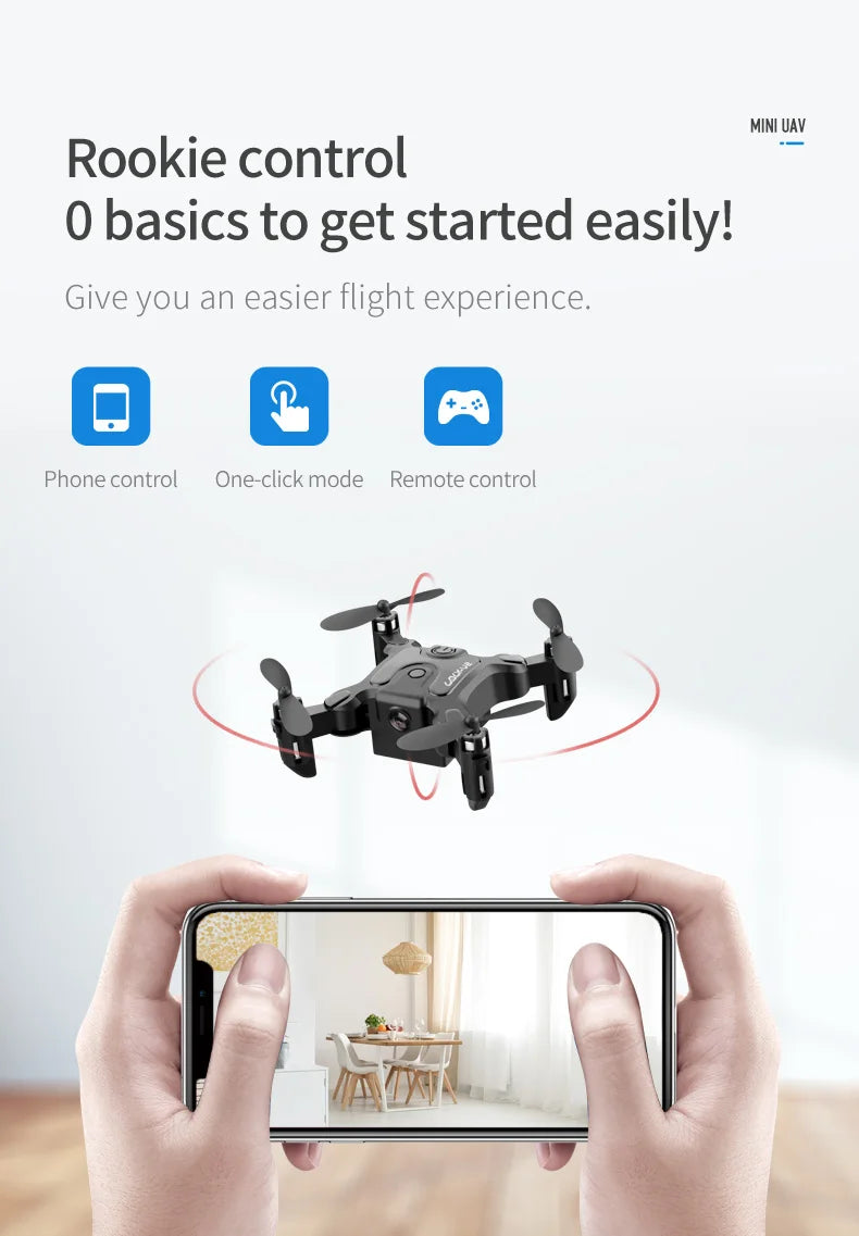 Lenovo V2 Mini Pocket Elf Drone With Camera 4k 1080p Fpv Rc Drone Profesional Five-sided Obstacle Avoidance Helicopter Drone Toy