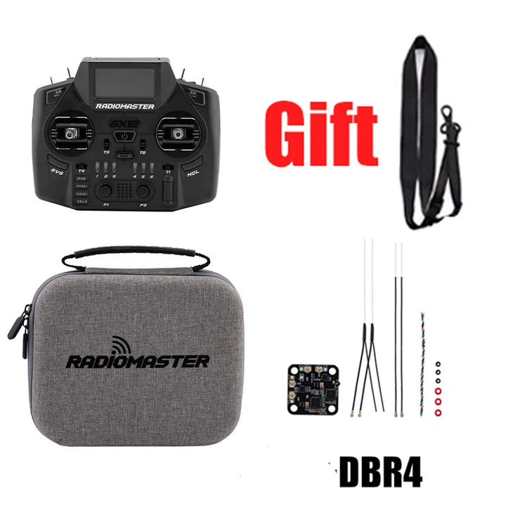 RadioMaster GX12 RC Radio Controller — Dual-Band ELRS Gemini-X, 2.4GHz/900MHz, EdgeTX, CNC Hall Gimbals, FCC