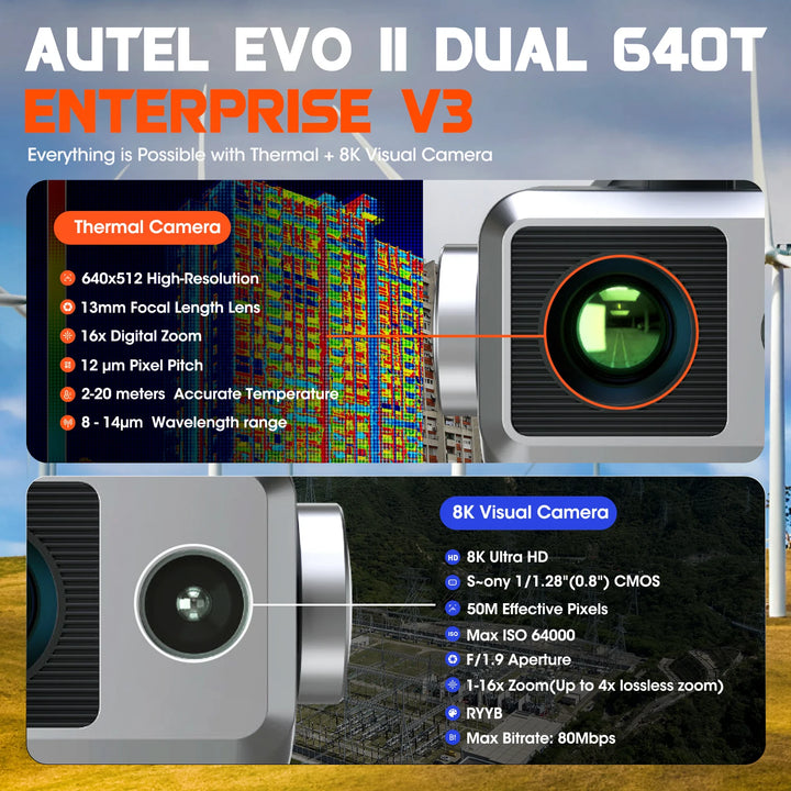 Autel EVO II Dual 640T V3 Thermal Drone - 640x512 Imaging