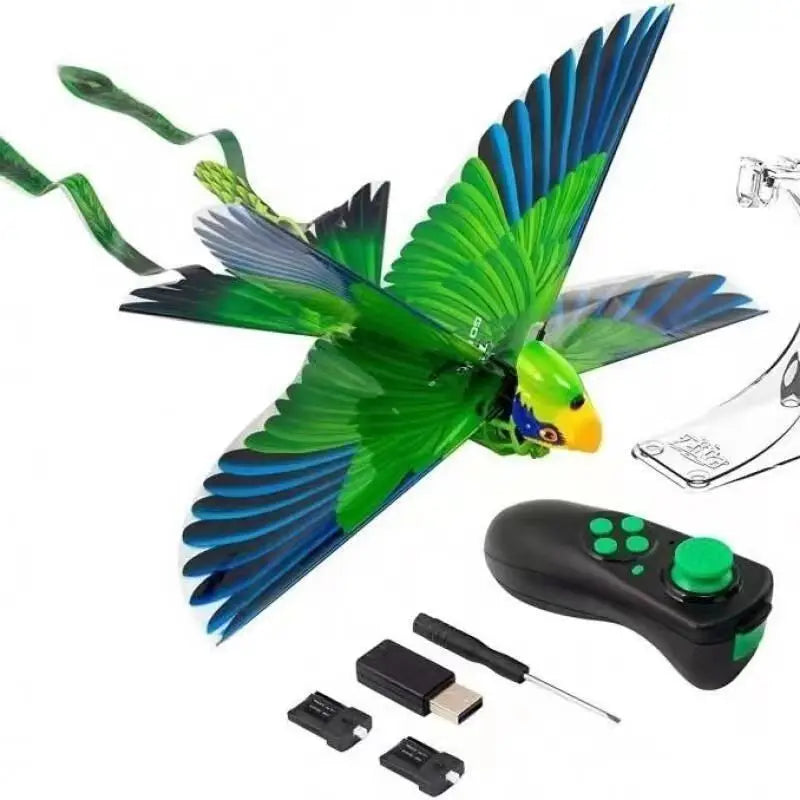 Go Go Bird Remote Control Flying Toy Mini RC Helicopter Drone-Tech Toys Smart Bionic Flapping Wings Flying Birds for Kids Adults