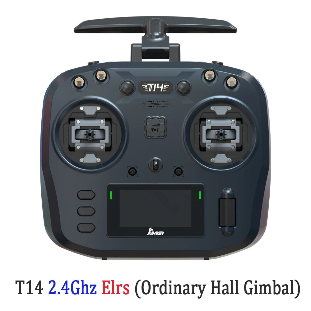 Jumper T14 ELRS RC Radio Transmitter 1W — 2.4GHz or 915MHz, CNC Hall Gimbals, OLED, Foldable Antenna