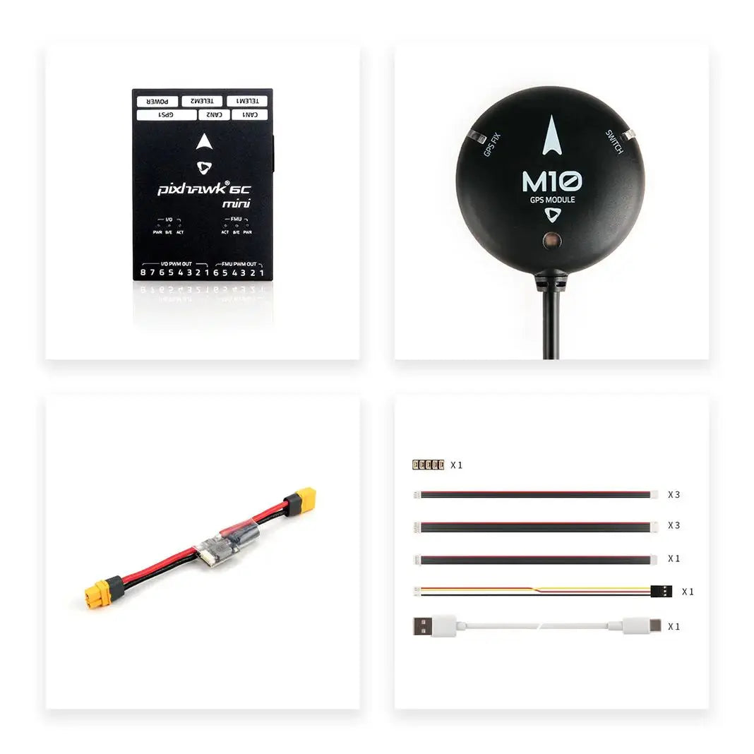 Holybro Pixhawk 6C Mini Flight Controller — Compact FMU v6C, PX4 & ArduPilot, Optional PM02/PM06 Power Module & M9N/M10 GPS