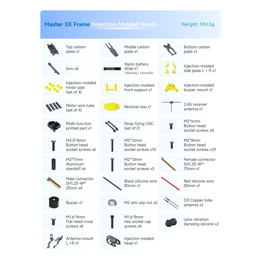 SpeedyBee Master3X 3-3.6 Inch FPV Drone Frame Modular Carbon Fiber Racing Freestyle Quadcopter Frame for RC Drone DIY