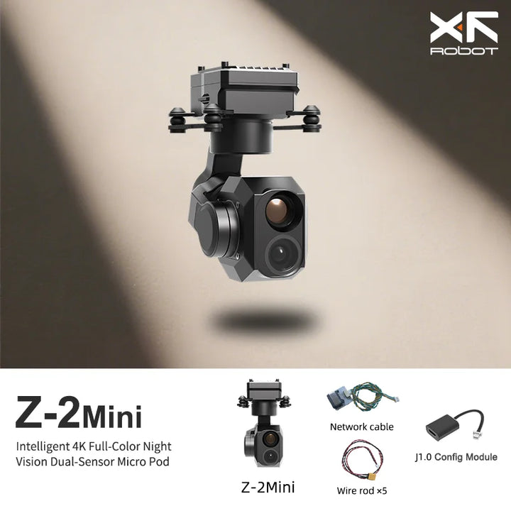 XF Z-2 Mini 3-Axis Dual-Sensor Gimbal — 4K Full-Color + IR Night Vision, Micro Pod UAV