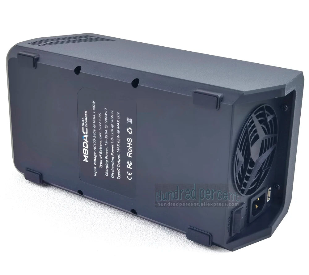 ToolkitRC M8DAC Dual-Channel Battery Charger - 1-8S 1200W AC 50A/30A IPS Display Smart Charger for LiPo RC Batteries