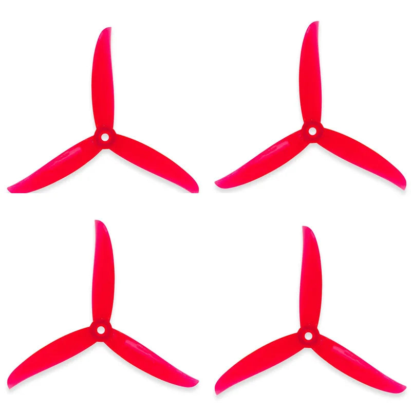 Gemfan 5136 5" 3-Blade FPV Propellers — Racing & Freestyle, Green / Neon Yellow / Black / Red / Blue, Bulk Pack