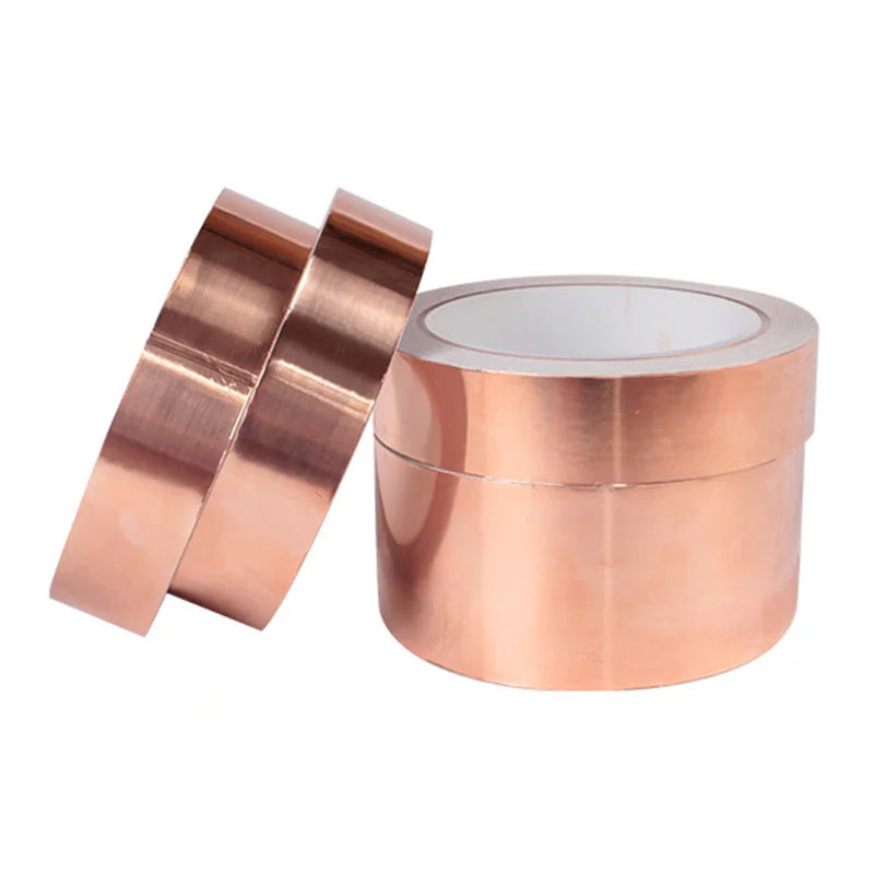 Double-Sided Conductive Copper Foil Tape — EMI Shielding, 10m Roll, 5mm–50mm Width Options