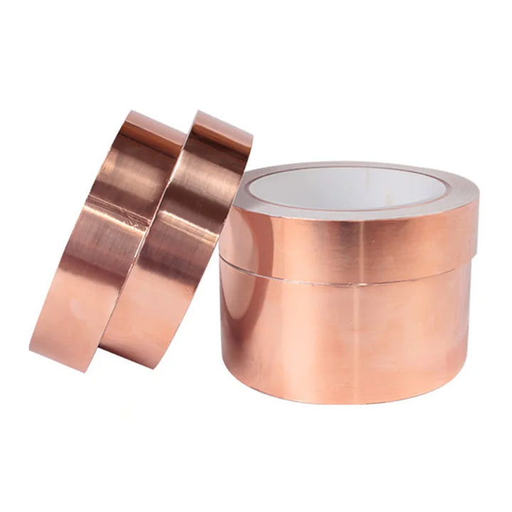 Double-Sided Conductive Copper Foil Tape — EMI Shielding, 10m Roll, 5mm–50mm Width Options