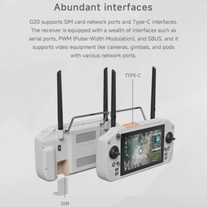 Skydroid G20 Enterprise UAV Ground Station — 30km Dual-Band, 6nm, 7" HD Display, 2.4/5.8GHz