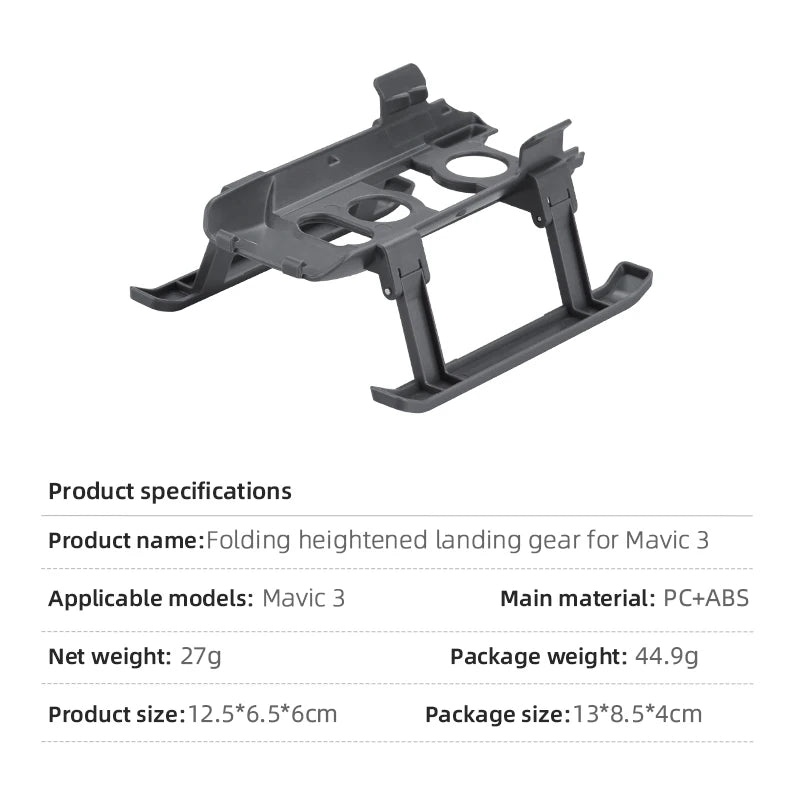 Foldable Landing Gear for DJI Mavic Mini 1/2/3/Air 2/2S/Pro Support Leg Height Extender Stand Mount Protector Drone Accessory