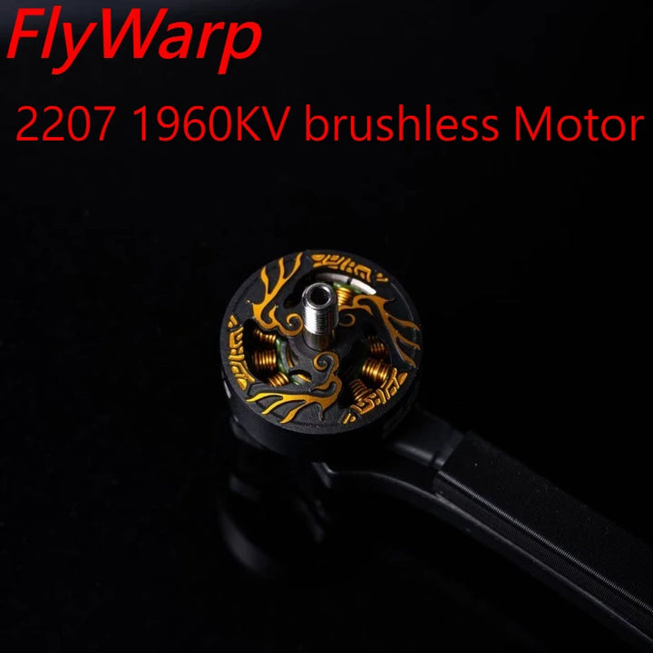 FlyWarp 2207 1960KV brushless Motor - 6S Turbo-Cooled for 5 inch FPV Racing Drones Smooth Freestyle Performance Phoenix pattern