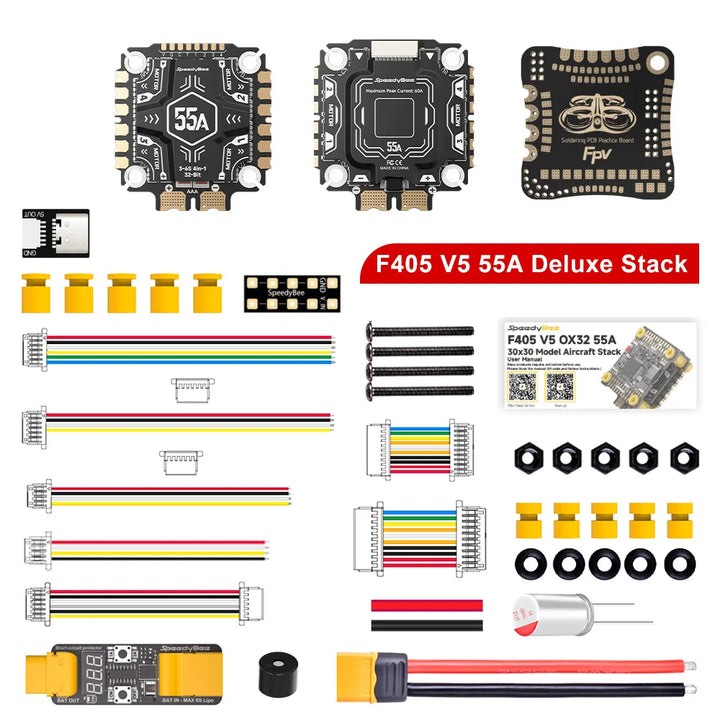 SpeedyBee F405 V5 Stack STM32F405 ICM42688P OX32 55A 4-in-1 ESC 3-6S Betaflight INAV
