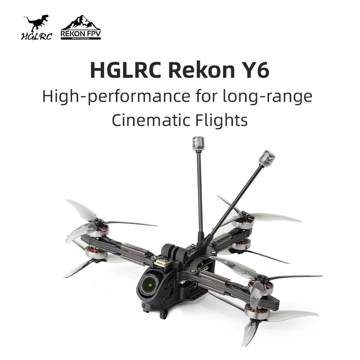 HGLRC Rekon Y6 O4 PRO 5" Long Range FPV Drone - F722 40A O4 Air Unit Pro 2004 1800KV 6S