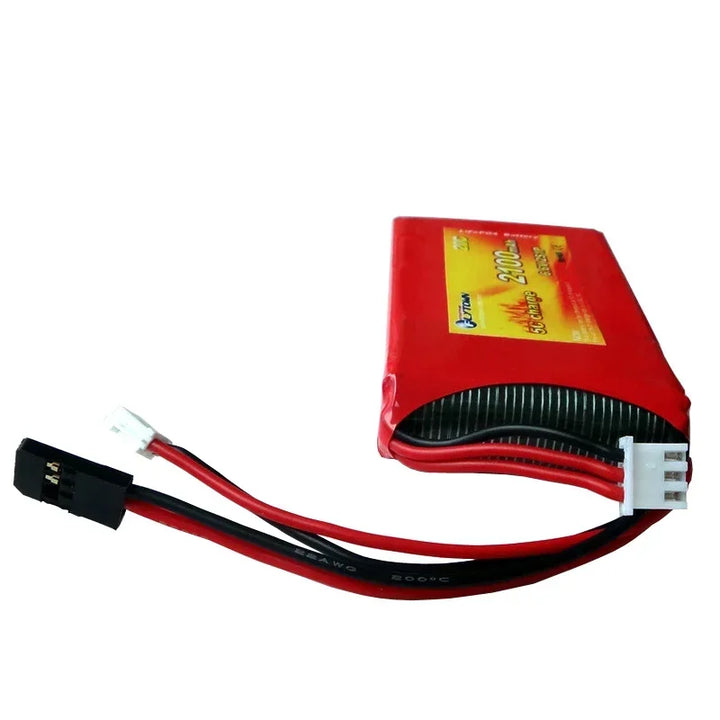 Flytown 2100mAh 2S LiFePO4 Transmitter Battery 6.6V 20C — Futaba & JR TX Pack