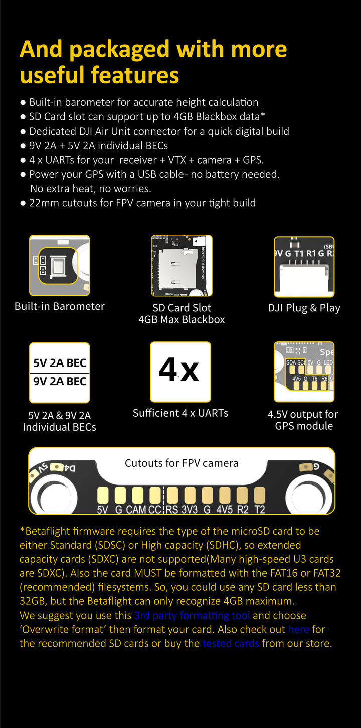 Speedybee F405 V3 50A Stack Fc Ecs Bmi270 30X30 Flight Controller Bls 4-In-1 Esc 3-6S Lipo For Rc Fpv Drone Runcam