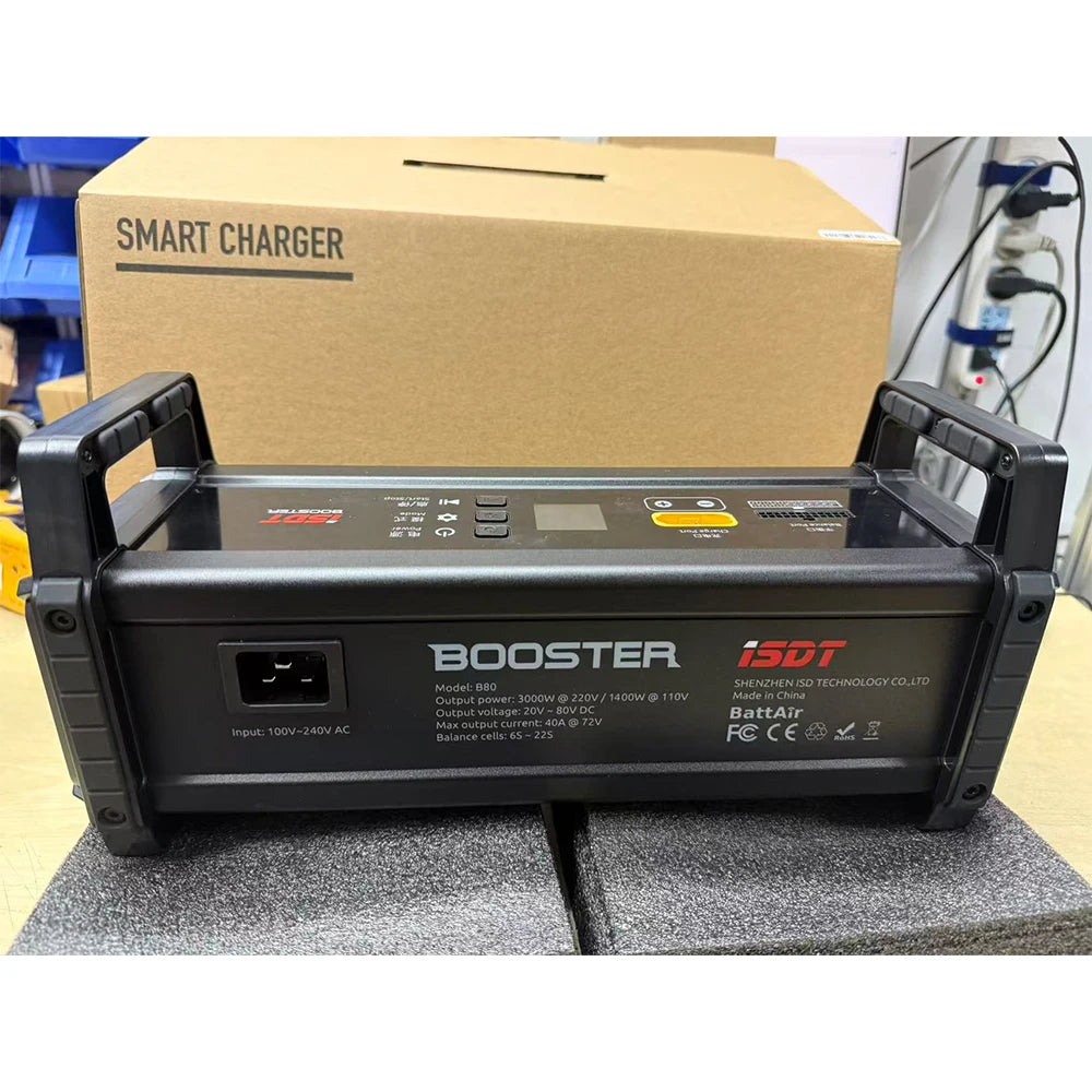 ISDT B80 High-Power Battery Charger - AC 3000W 40A 80V Intelligent Balance Charger for 8-22S LiPo Batteries
