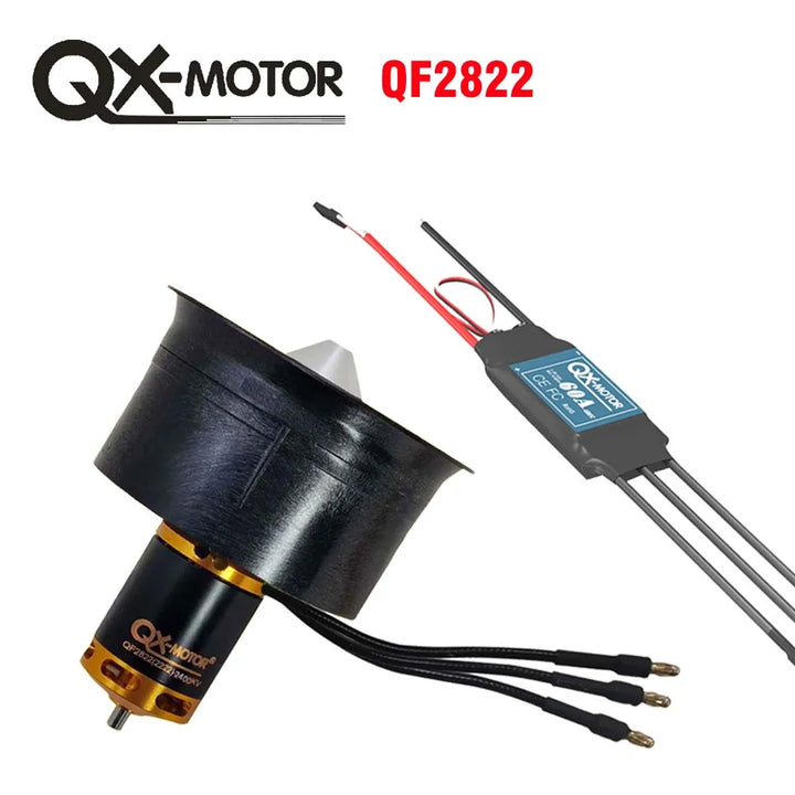 QX-MOTOR 64mm EDF Set w/ Brushless motor 2200kv 2400kv 3500kv 3800kv 4300kv and 60A 80A brushless ESC for FMS Freewing Rc Drone