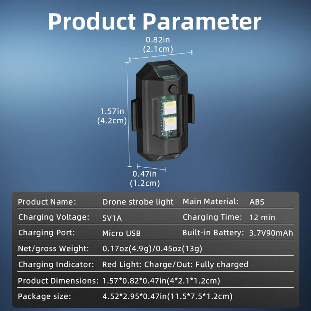 Mini Drone Strobe Light - 6-Color Anti-Collision LED for DJI NEO/Mini 4 Pro/Mavic 3