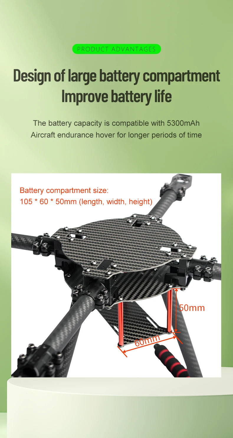 X400 X450 X500 X550 Carbon Fiber Quadcopter Frame Kit, 4-Axis FPV Training Drone for 8-13 Inch Propeller