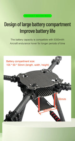 Flyroun X-Series Carbon Fiber Frame Kit | 8–13-Inch Props