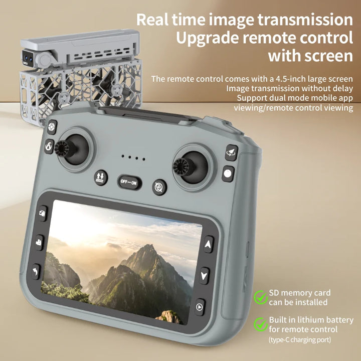 S161 MAX Drone - 4K HD Dual Camera with Screen & Brushless Motor