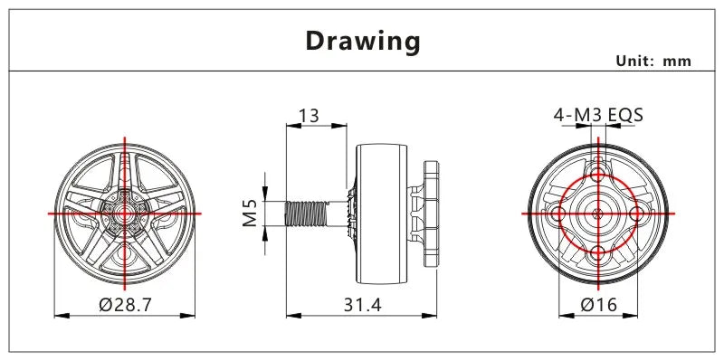 VCI HOBBY 2306 FPV Brushless Motor - 1850KV/1950KV 6S with GemFan Propeller