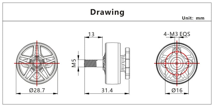 VCI HOBBY 2306 FPV Brushless Motor - 1850KV/1950KV 6S with GemFan Propeller