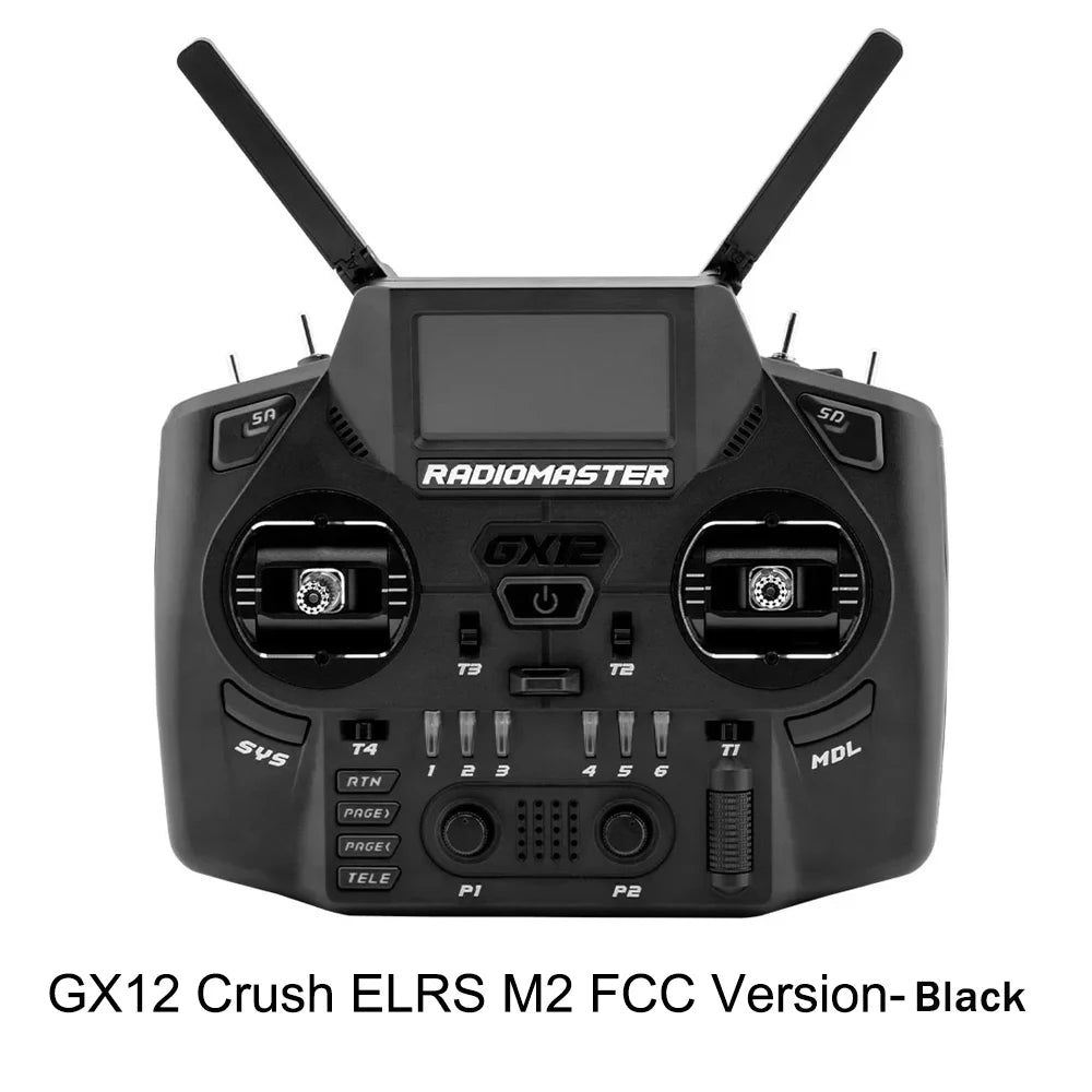 RadioMaster GX12 Crush Edition — Dual-Band ELRS Gemini-X, 1000Hz CNC Hall Gimbals, EdgeTX, 6 Colors, FCC