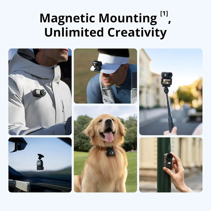 DJI Osmo Nano Standard Combo (128GB) — 4K/60fps, 1/1.3" Sensor, 143° Wide, 10-Bit D-Log M, 200-Min Battery, 10m Waterproof, Magnetic Design