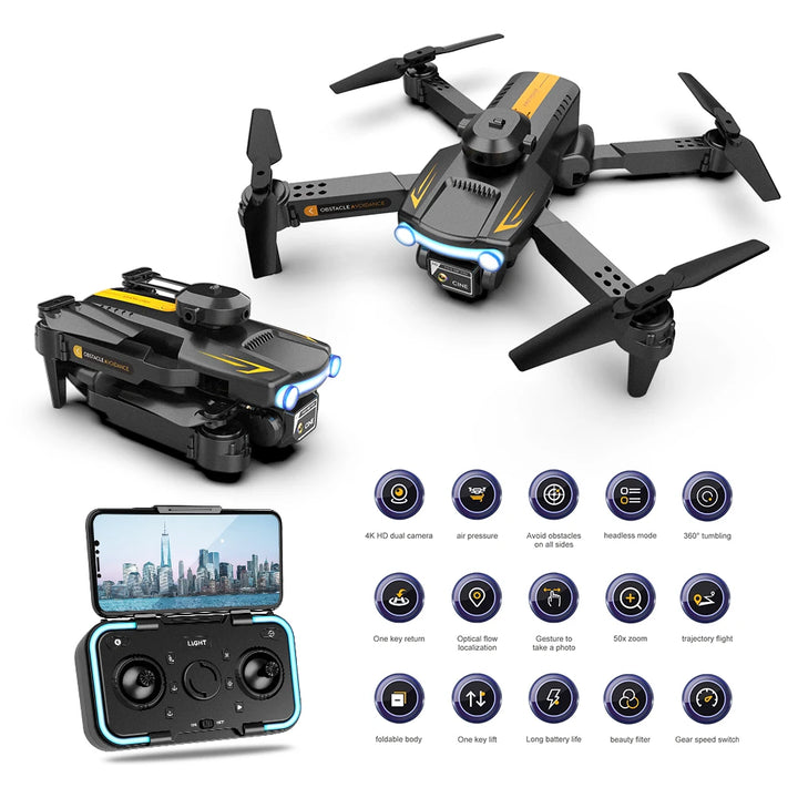 2023 New XT2 Mini Drone 4K Dual Camera Four Side Obstacle Avoidance Optical Flow Positioning Foldable Quadcopter Toys Gifts