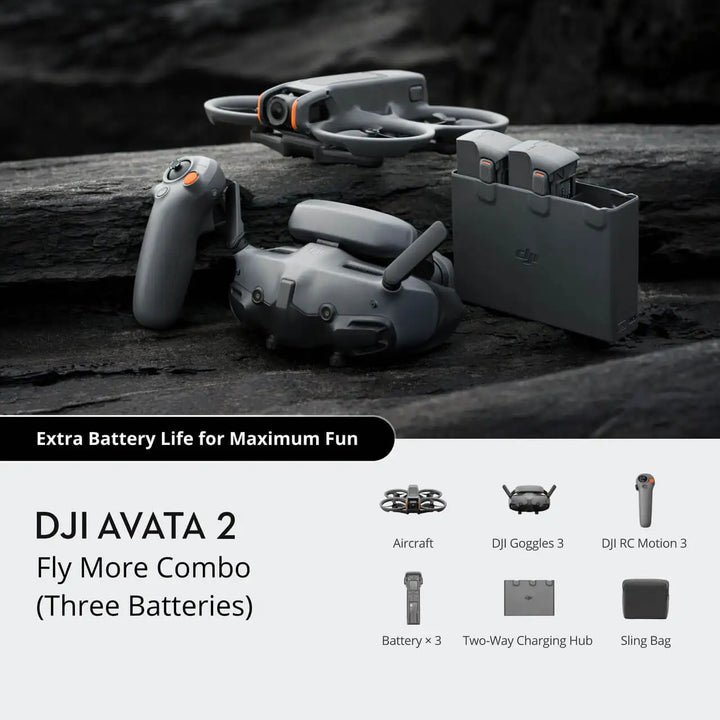 DJI Avata 2 Fly More Combo (Three Batteries) with Single Battery Drone 4K FPV Flight Experience Motion Control Aircraft ACRO UAV