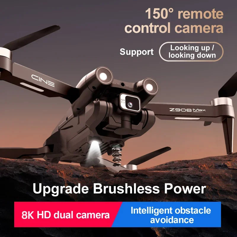 Z908 Max Drone Brushless Motor 8K GPS Professional Dual HD Aerial Photography FPV Obstacle Avoidance Quadrotor RC 10000M