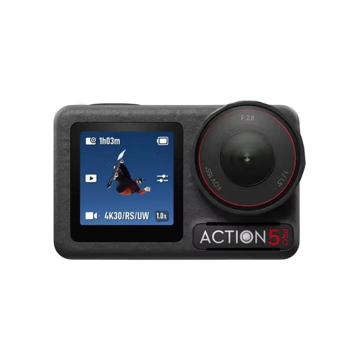 DJI Osmo Action 5 Pro — 1/1.3" Sensor, 4K/120fps, 13.5 Stops, 360° HorizonSteady, 4hr Battery, Dual OLED, 20m Waterproof