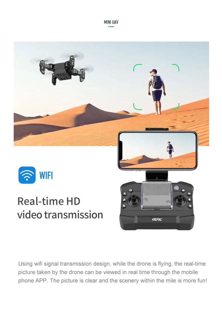 Lenovo V2 Mini Pocket Elf Drone With Camera 4k 1080p Fpv Rc Drone Profesional Five-sided Obstacle Avoidance Helicopter Drone Toy