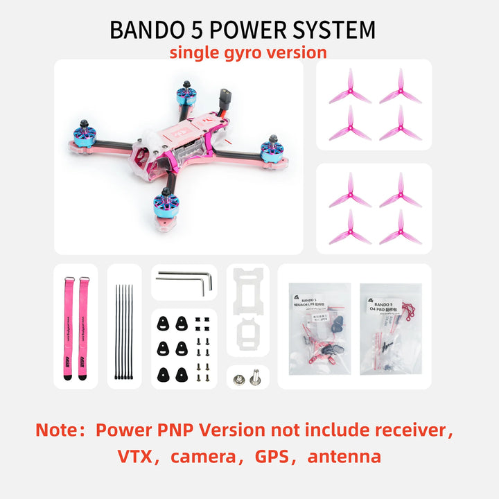 Axisflying Bando5 5-Inch Freestyle FPV Drone — DJI O4 Pro / O4 Lite / Analog, GPS, True-X, ELRS or TBS, Pink or Blue