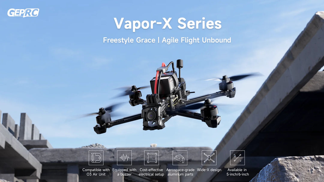 GEPRC Vapor-X5 X6 HD O3 FPV 2407E 1750KV 60A 4IN1 ESC F722 V2 FC High-performance Freestyle Grace RC Quadcopter Freestyle Drone