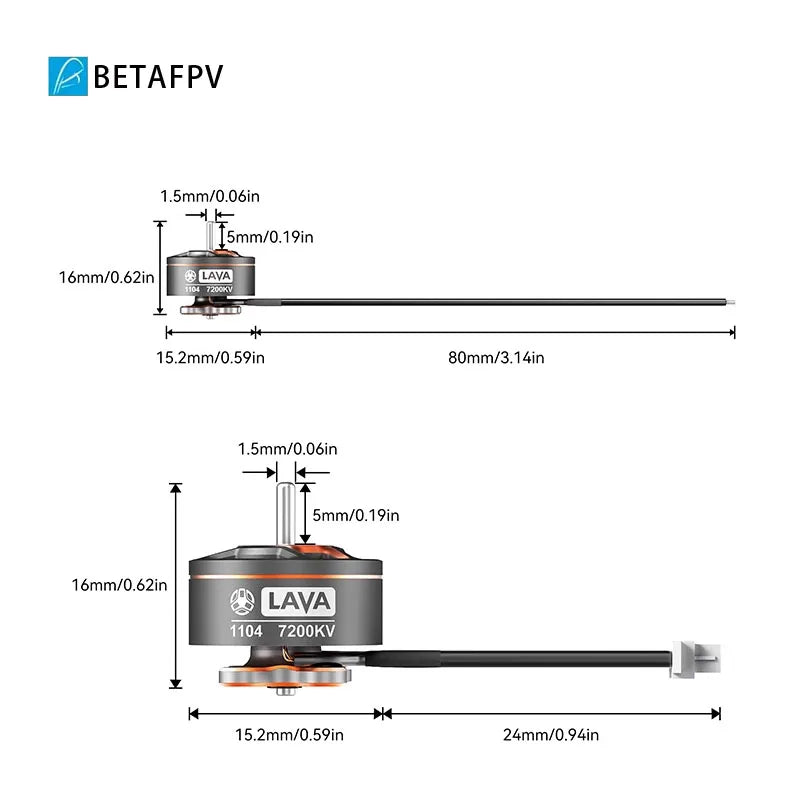 1PC/4PC BETAFPV LAVA 1104 7200kv Brushless Motors Brushless RC Motor 1.5mm Shaft For Pavo20 Pro Brushless Bwhoop Quadcopter