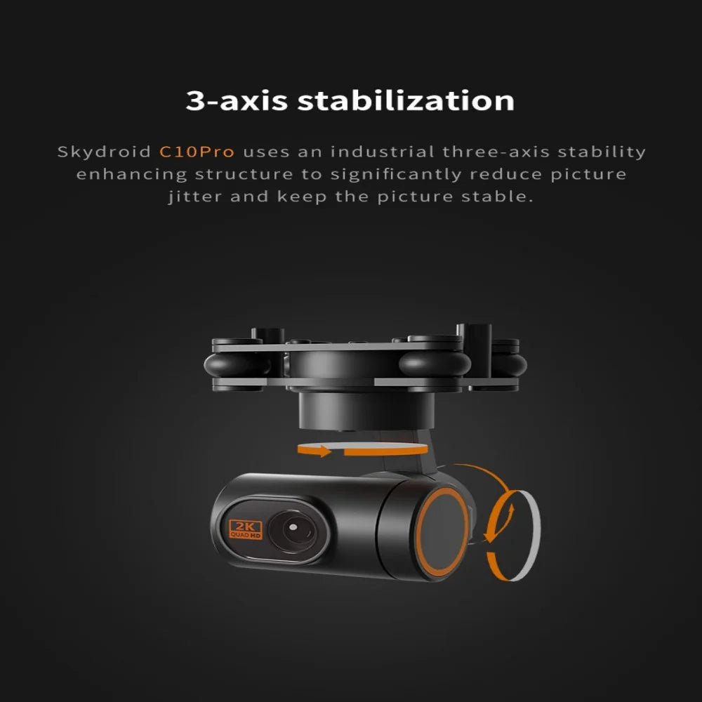 Skydroid C10PRO 3-Axis Gimbal Camera — 2K Video, 1080p RTSP Stream, Optical Zoom, 61g