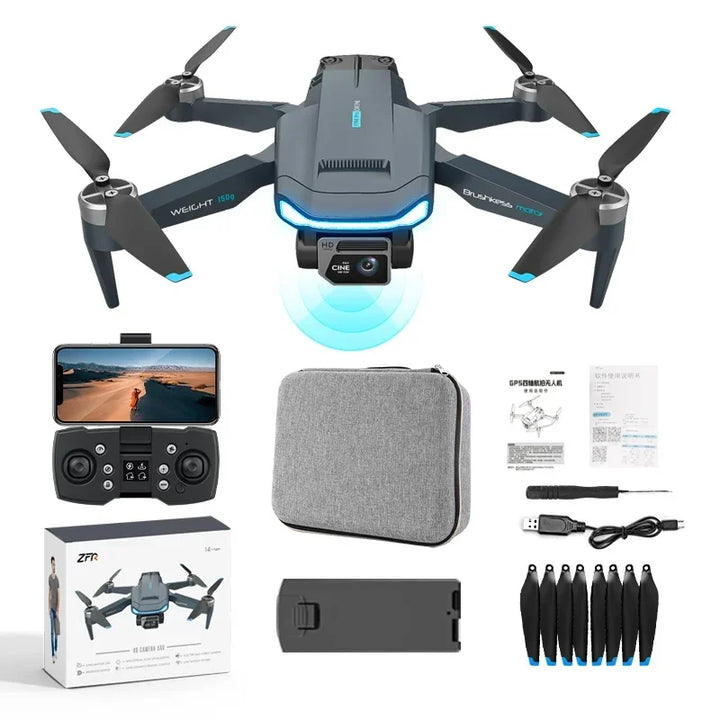 Drone Professional 4K HD Camera Foldable Quadcopter Aerial GPS RC Helicopter FPV WIFI Obstacle Avoidance Toys