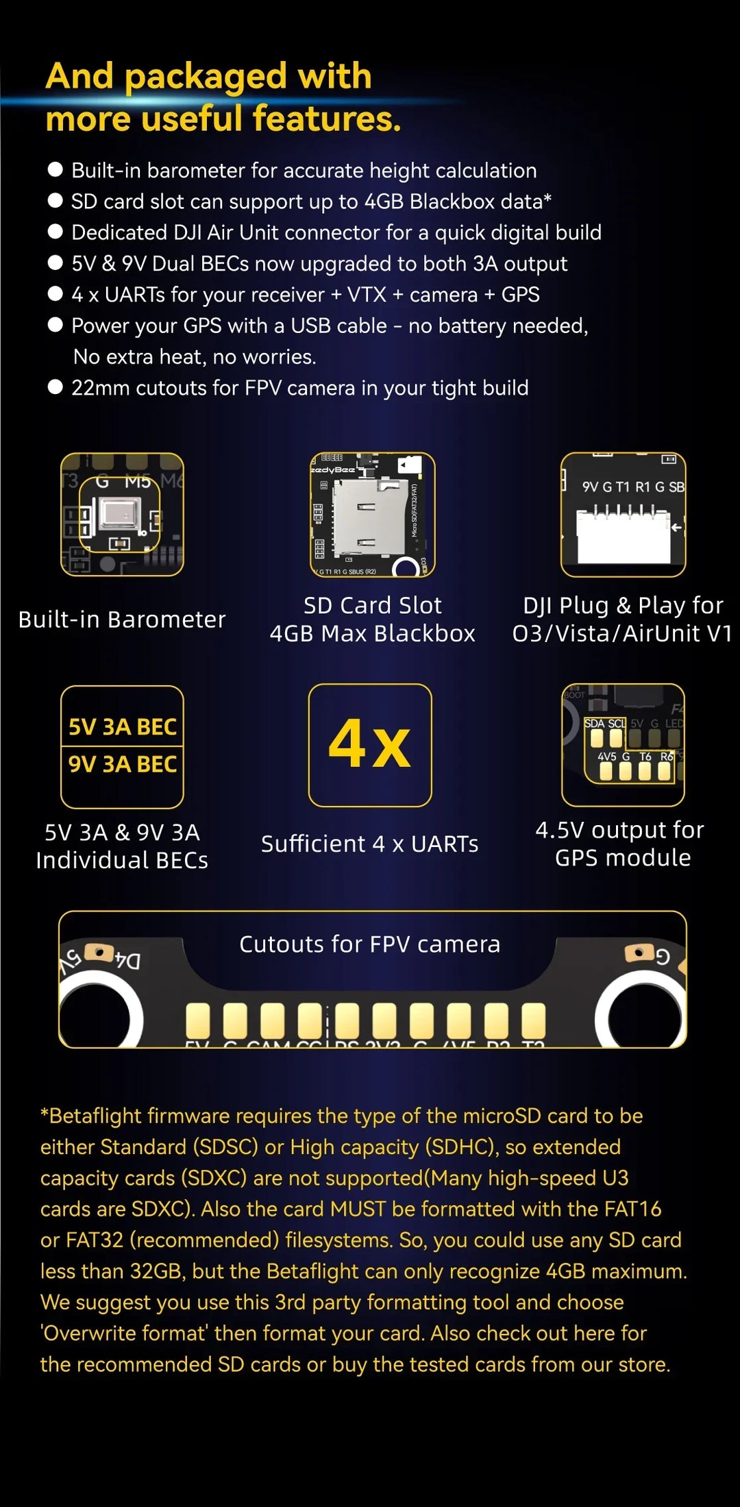 SpeedyBee RC F405 V4 BLS 60A Stack F405 Flight Control+BLS 60A 4in1 ESC ICM42688P 3~6S Lipo For  FPV Racing Drones Parts