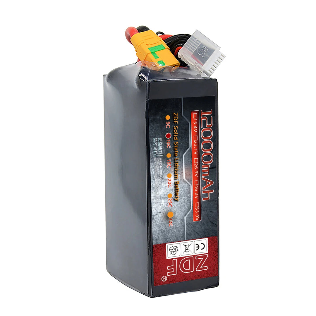 ZDF Power 12,000mAh LiHV Solid-State Battery — 6S, 7S, 12S or 14S for UAV and Fixed-Wing Aircraft