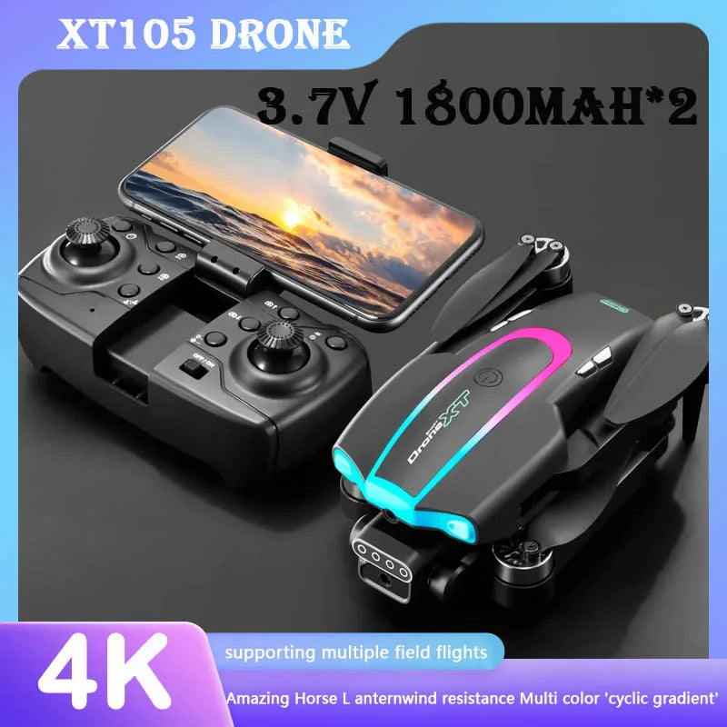 XT105 Mini Drone 4K HD Dual Camera GPS Wifi Fpv Brushless Motor Dual Engine Foldable Quadcopter Professional RC Helicopter Toys