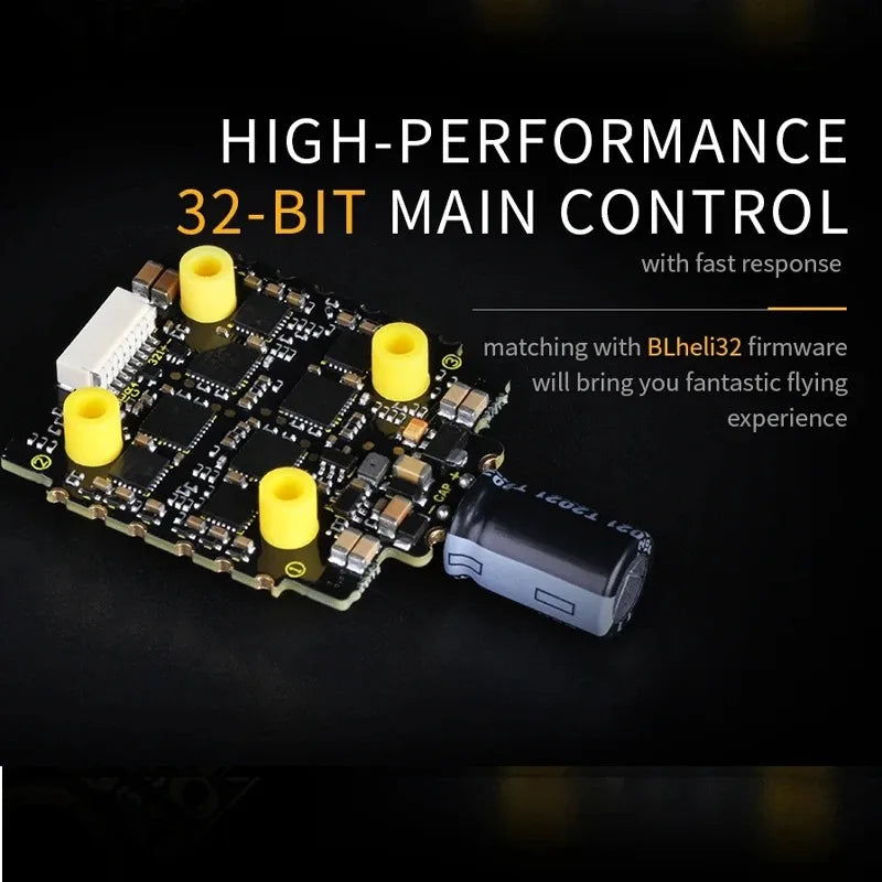 T-Motor Mini F7 Stack — F7 FC with BMI270 OSD + Mini F45A 3-6S BLHeli_32 4-in-1 ESC for FPV Drones