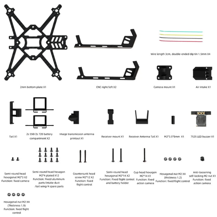 1/2PCS HGLRC Draknight 2inch FPV Frame KIT Ultra-Light 91mm Wheelbase 2" Toothpick For RC FPV Freestyle Racing Drone Quadcopter