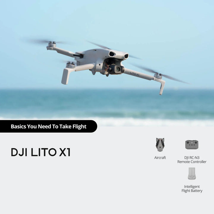 DJI Lito X1 Drone — 1/1.3-Inch Sensor, Full-Range Obstacle Avoidance, 15km HD Video Transmission, Light Yellow or Light Grey
